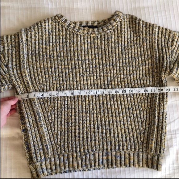 MAJE 18Maous Knitted Oversized Wool Sweater Multicolour Yellow Bell Sleeves - Picture 8 of 10